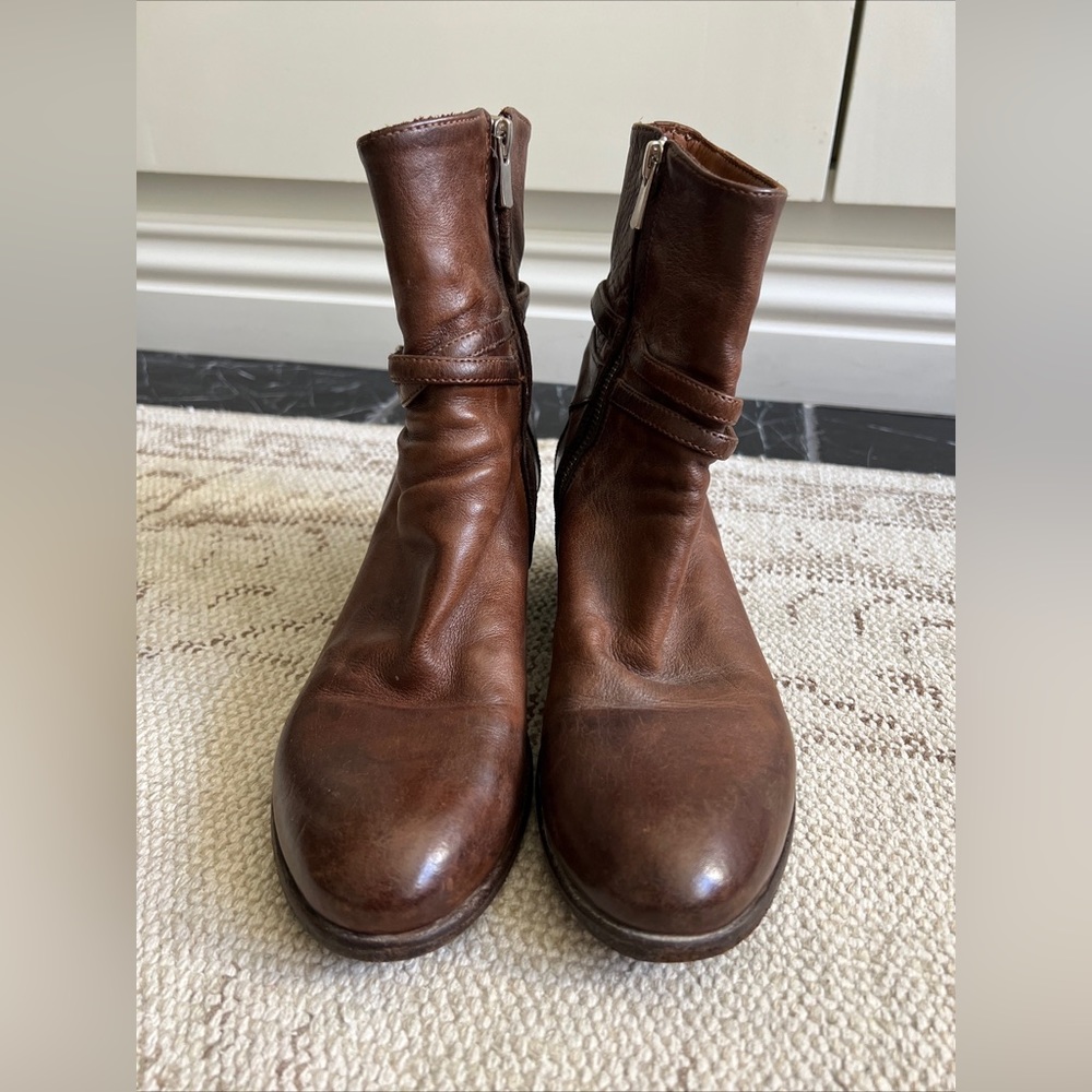 Womens Officine Creative Brown Leather Zip Boots 36 1/2